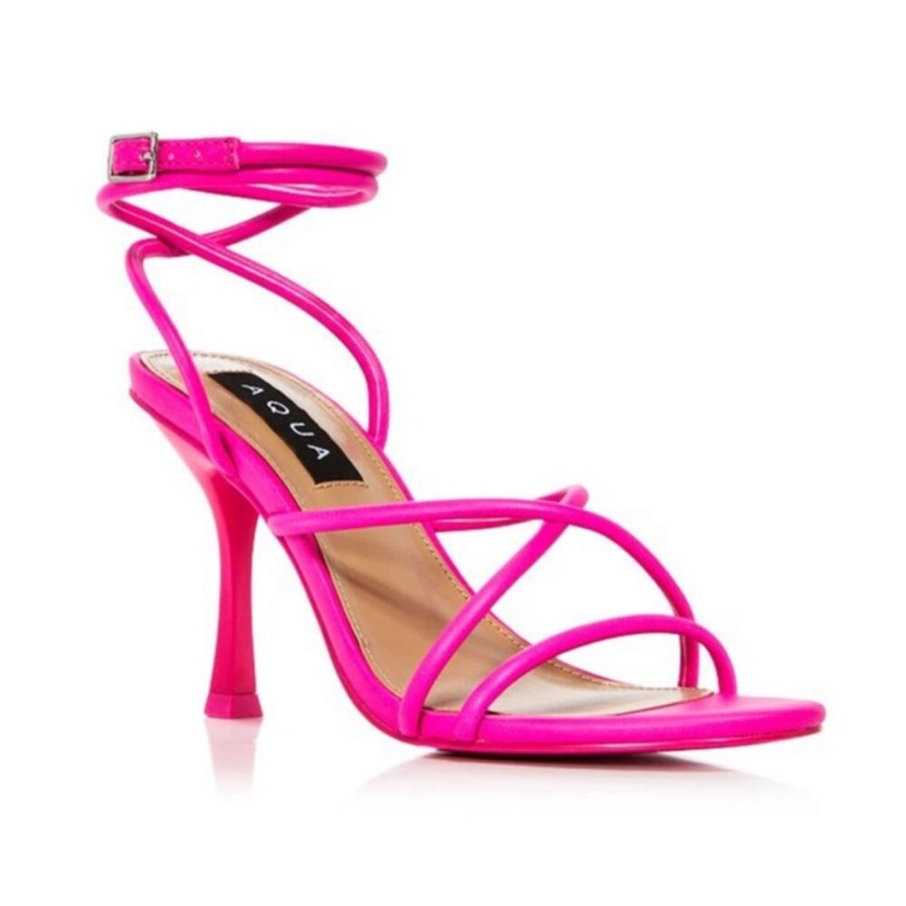 AQUA - Women's Arlow Ankle Strap High Heel Sandals - Bright Fuschia
